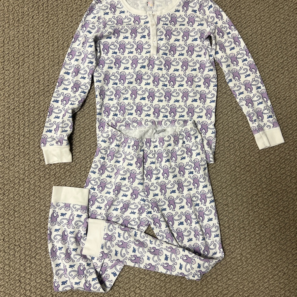 Purple and White Pajama Sets with Long Sleeves